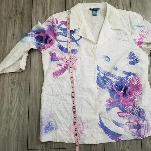 Koret Women's Screen Print top Size Large Colorful - Picture 5 of 10